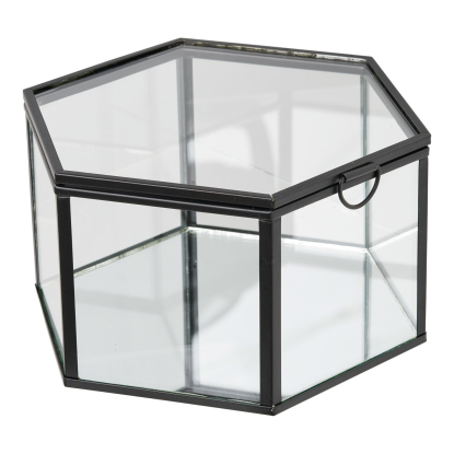 Torpe boks, glas/metal, klar/sort - 2 stk.