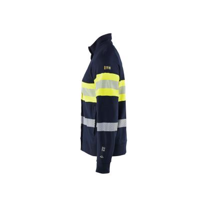 Blåkläder 3462 multinorm sweatshirt full zip inherent, marineblå/hi-vis gul