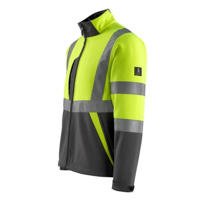 MASCOT SAFE LIGHT Kiama softshell jakke, hi-vis gul/mørk antracit