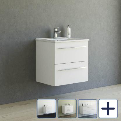 Scanbad Multo vaskeskab med Amber vask, 2 skuffer, mat hvid