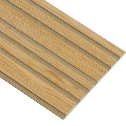 I-Wood Basic Mixed akustikpanel, klar olieret, brun filt og lys kerne, egefiner, 16 x 300 mm 