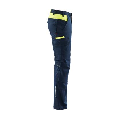 Blåkläder 1448 industri buks med knælommer stretch, mørk marineblå/hi-vis gul