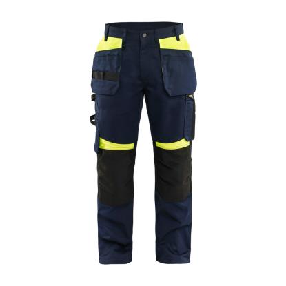 Blåkläder 1555 håndværker buks, mørk marineblå/hi-vis gul