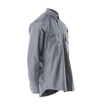 MASCOT CROSSOVER arbejdsskjorte, vasket mørkeblå denim