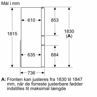 Siemens KF96RSBEA amerikanerkøleskab, 401 + 171 liter