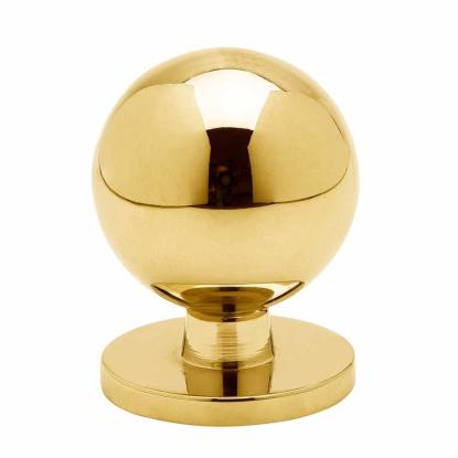 Beslag Design Solliden knop, Ø25 mm, poleret messing