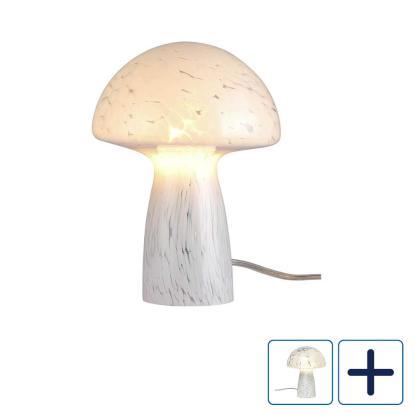 Aneta Mushi lille bordlampe, glas, hvid
