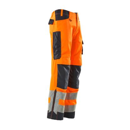 MASCOT SAFE SUPREME arbejdsbukser med knælommer, hi-vis orange/mørk marine