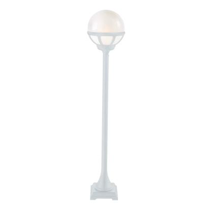 Norlys Bologna stolpelampe, E27, IP54, hvid, opal