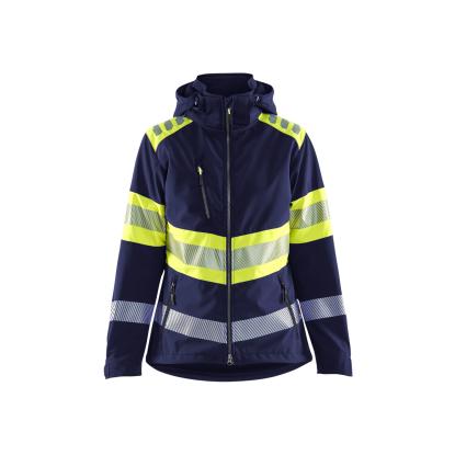 Blåkläder 4404 dame high vis softshell jakke, marineblå/hi-vis gul