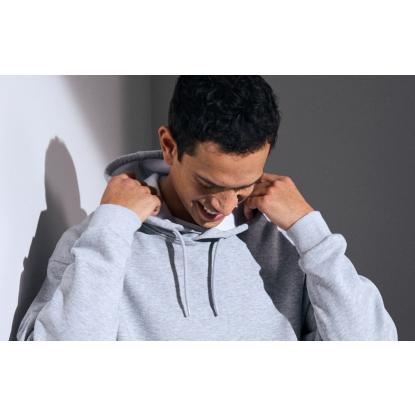 ID 0660 Soft hættetrøje med kængurulomme, unisex, grå melange