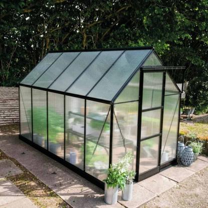Halls Icon 6 drivhus 6,1 m², sort, 4 mm poly