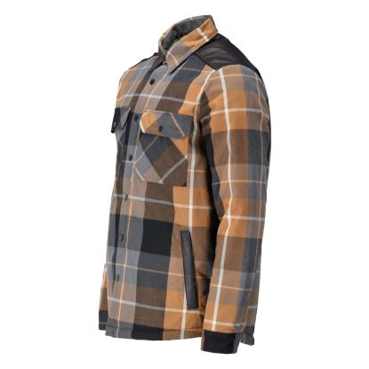 MASCOT CUSTOMIZED flannel skjorte med fiberpelsfor, nøddebrun ternet