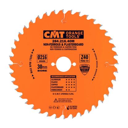 CMT rundsavsklinge til aluminium og plastik, Z40 TF, Ø216 x 2,6 x 30 mm