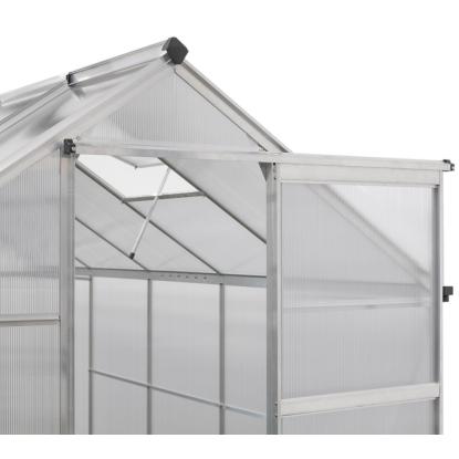 Westmann Flora 66 drivhus, aluminium/polycarbonat, sølv - 3,69 m²