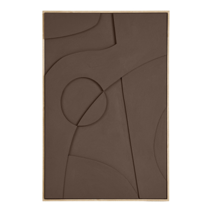 Isabella relief vægdekoration No. 2, brun, 60 x 90 cm