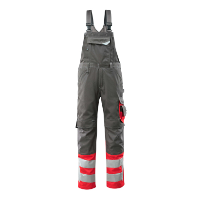 MASCOT SAFE SUPREME Sunderland overall med knælommer, mørk antracit/hi-vis rød