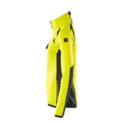 MASCOT ACCELERATE SAFE fleecetrøje med lynlås, hi-vis gul/mørk marine