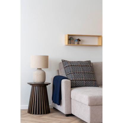 Bilby bordlampe med stenstruktur, H46,5 cm, E27, lysebrun