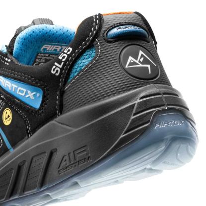 Airtox SL55 S3 sikkerhedssko med wireluk, ESD, sort/blå