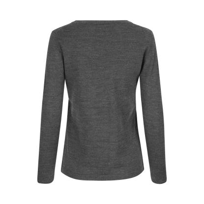 Seven Seas S640 The knit pullover med rund hals, dame, mørk grå melange