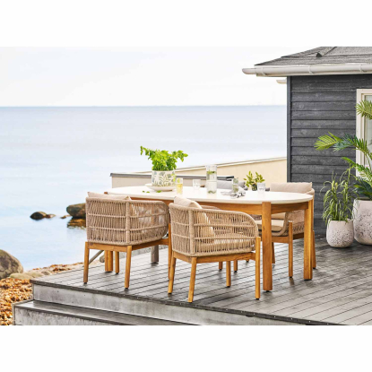 Terracina havebord med terrazzo bordplade, akacie, 95 x 210 cm