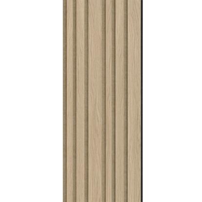 I-Wood Basic Mixed akustikpanel, hvid olieret, brun filt og sort kerne, egefiner, 17 x 300 mm 