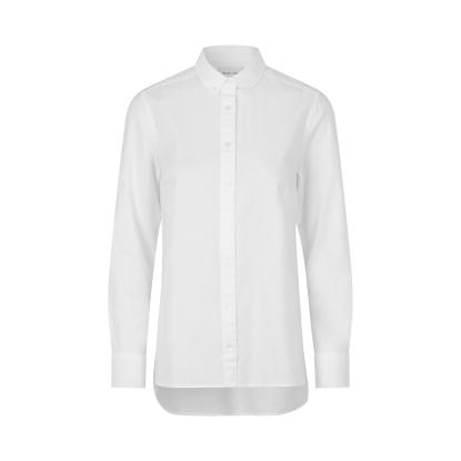 Seven Seas S63 Oxford skjorte, lang, modern, dame, hvid