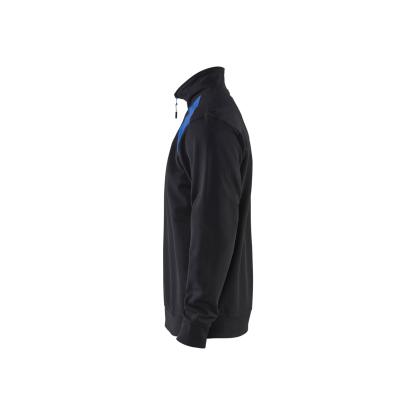 Blåkläder 3353 sweatshirt half zip, sort/koboltblå