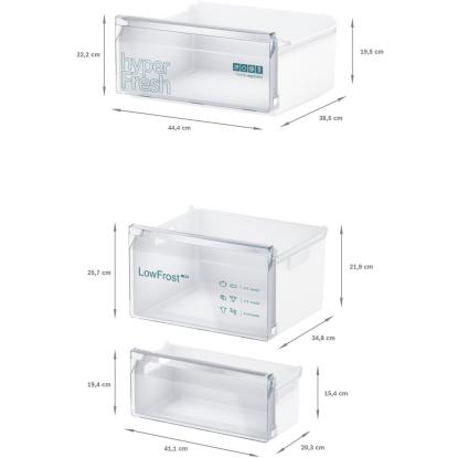 Siemens iQ300 integreret kølefryseskab KB96NVSE0, 285 + 98 liter