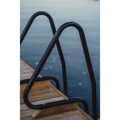 Varax badebrostige, aluminium, sort, 4 trin, 51 x 161 cm