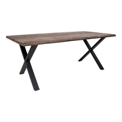 Spisebord i smoked olieret med bølget kant - forberedt tillægsplader 200x95xh75cm