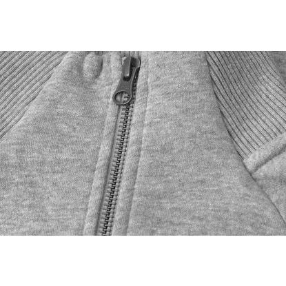 ID 0628 sweat cardigan med lynlås, grå melange