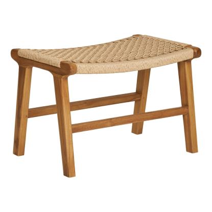 Derby fodskammel, teak/polyrattan, natur