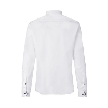 Seven Seas S370 Fine Twill Contrast skjorte, modern, hvid