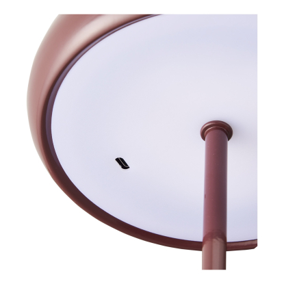 Margate LED bordlampe, genopladelig, H23 cm, bordeaux