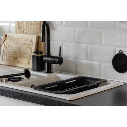 WENKO Kitchen Sivo skyllekurv til vask, justerbar 37-50 cm