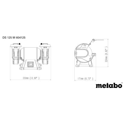 Metabo DS 125 M bænksliber, 200W