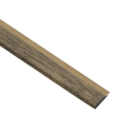 I-Wood afslutningsliste til akustikpanel, sort olieret, brun filt og sort kerne, egefiner, 17 x 42 mm