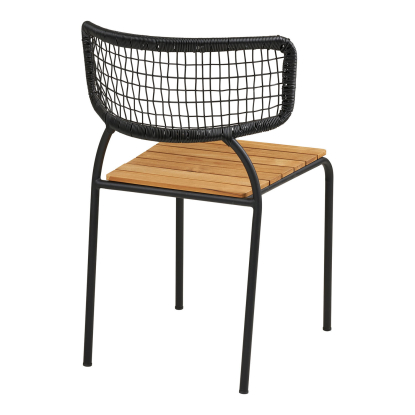 Nashville havestol, teak/polyrattan, sort