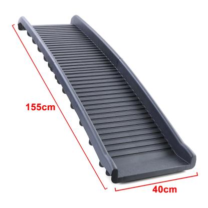 Hunderampe, foldbar, sort, 155 x 40 cm, maks. 90 kg