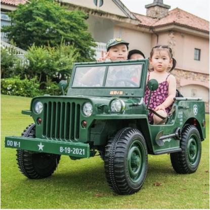 Azeno explorer 4 x 4 militær med 3 sæder, 4 x 24V, grøn
