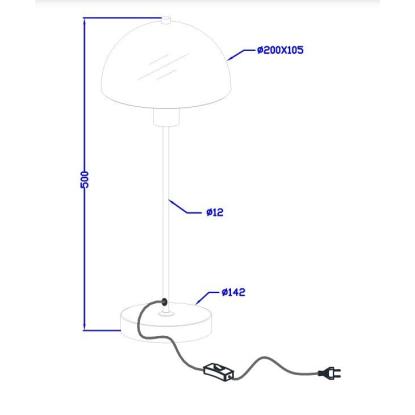 Herstal Vienda bordlampe, H50 cm, E14, gul
