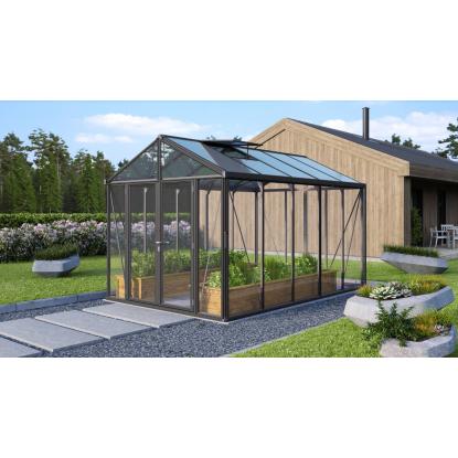 Vitavia Poseidon 10000 drivhus, sort, 10 m², 3 mm hærdet glas + 10 mm polytag