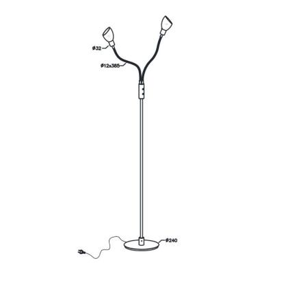 Herstal Cut Duo gulvlampe, G9, sort/opal