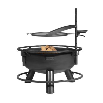 Cook King grillplade med håndtag til Bandito og Montana X bålsted, naturstål, sort, Ø50 cm