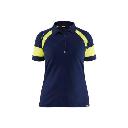 Blåkläder 3529 dame poloshirt, marineblå/hi-vis gul