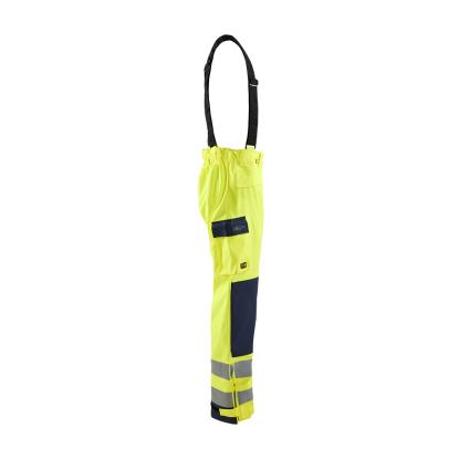 Blåkläder 1313 high vis flammehæmmende regnbuks level 2, hi-vis gul/marineblå