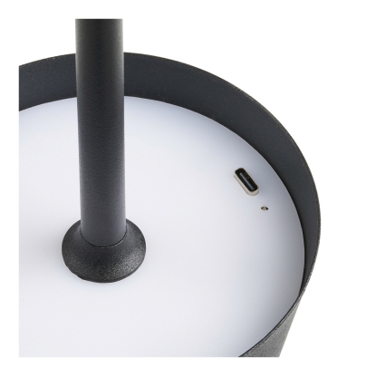 Bradford LED bordlampe, genopladelig, H37 cm, sort