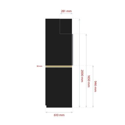 Feistos EOS 1 Blackline værkstedsmodul, stål/træplade, sort, 200 x 228 x 61 cm